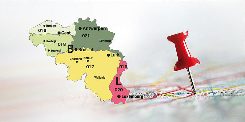 [Translate to BeNeLux-fr:] Pin auf Belgienkarte